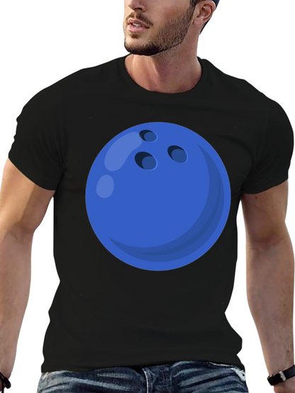 Bowling Ball Graphic Tee - Black Cotton T-Shirt