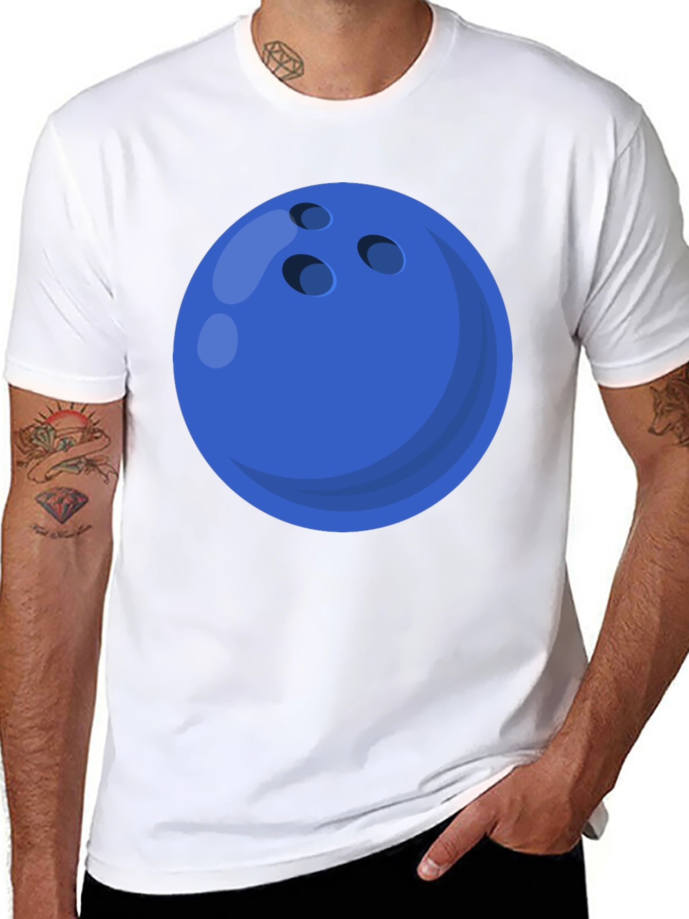 Bowling Ball Graphic Tee - Black Cotton T-Shirt