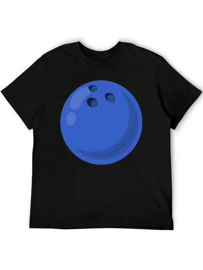 Bowling Ball Graphic Tee - Black Cotton T-Shirt