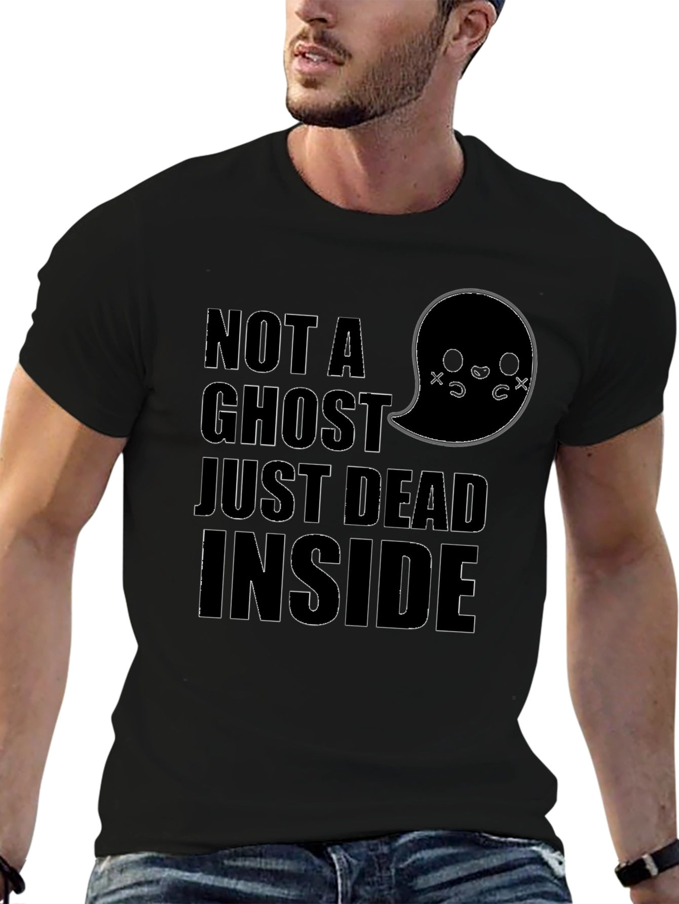 Not A Ghost Dead Inside Funny Graphic Tee