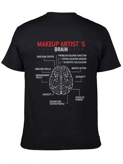 Makeup Artist Brain Diagram T-Shirt Funny Job Tee