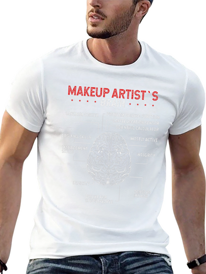 Makeup Artist Brain Diagram T-Shirt Funny Job Tee