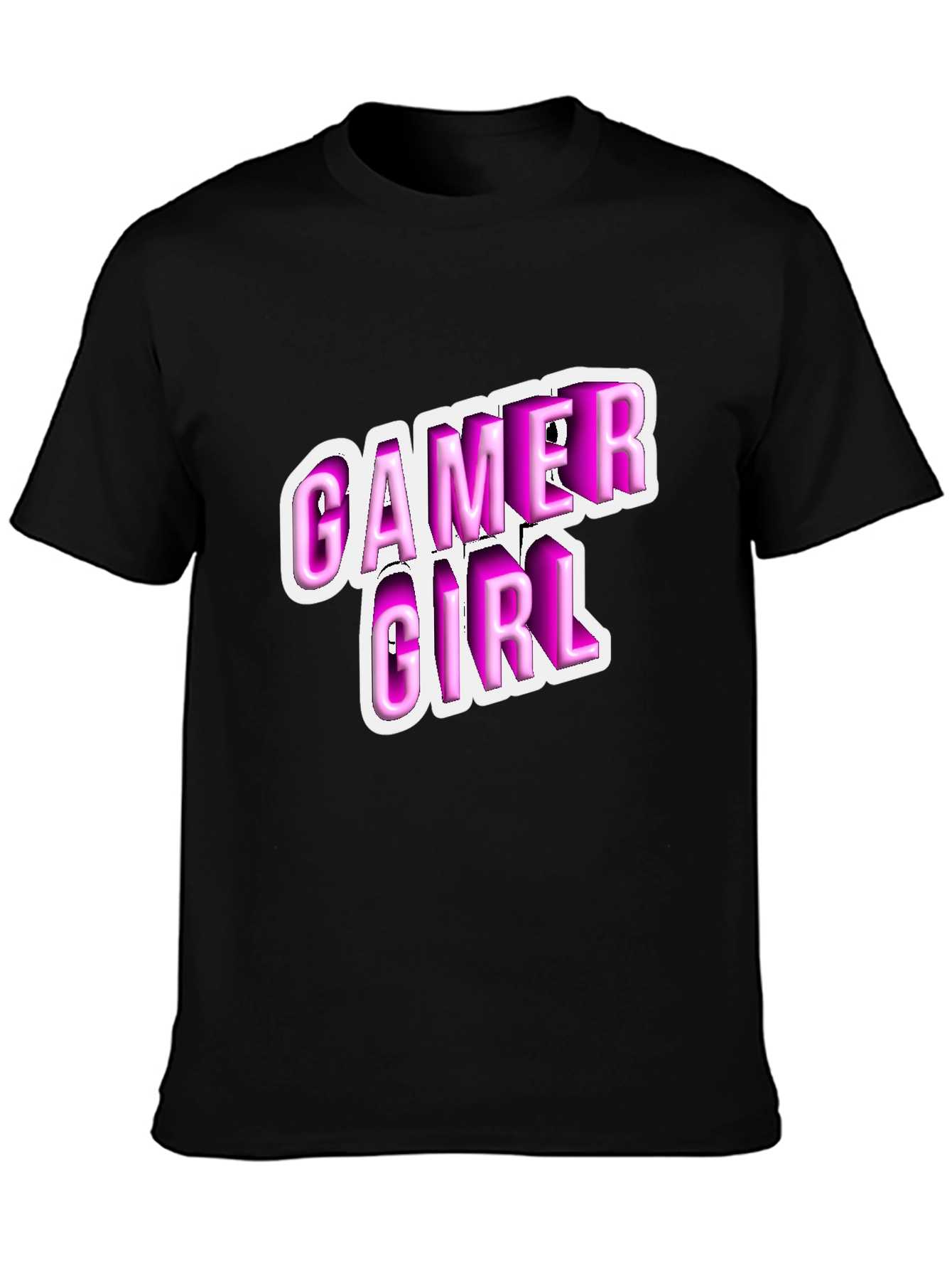 Gamer Girl Black T-Shirt - Playful Style