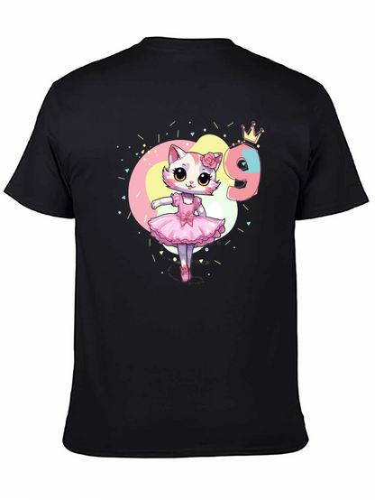 Cute Cat Ballerina 9th Birthday T-Shirt