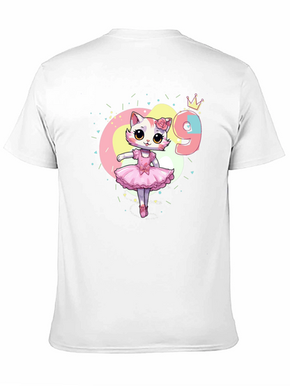 Cute Cat Ballerina 9th Birthday T-Shirt