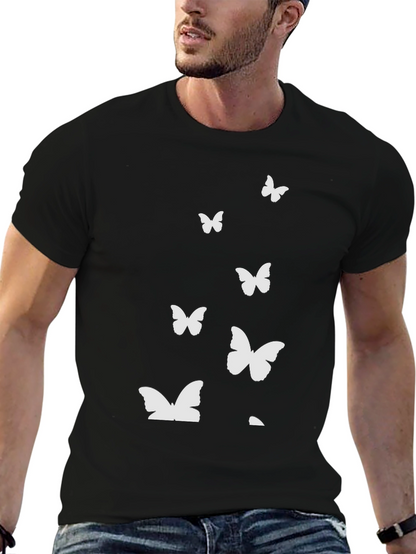 Butterfly Graphic Print Crew Neck Tee