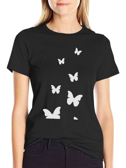 Butterfly Graphic Print Crew Neck Tee