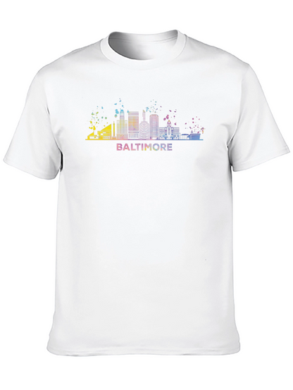 Baltimore Skyline Graphic Tee - Mens Black T-Shirt