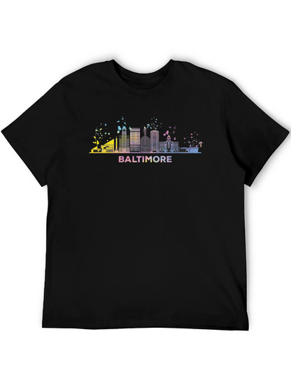 Baltimore Skyline Graphic Tee - Mens Black T-Shirt