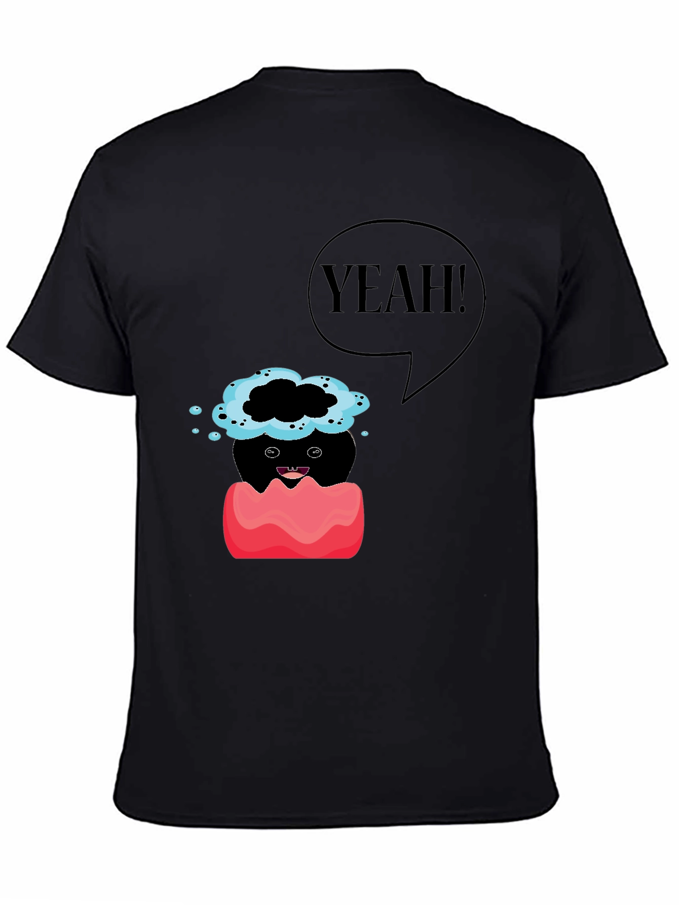 Humorous Yeah! Graphic Print T-Shirt
