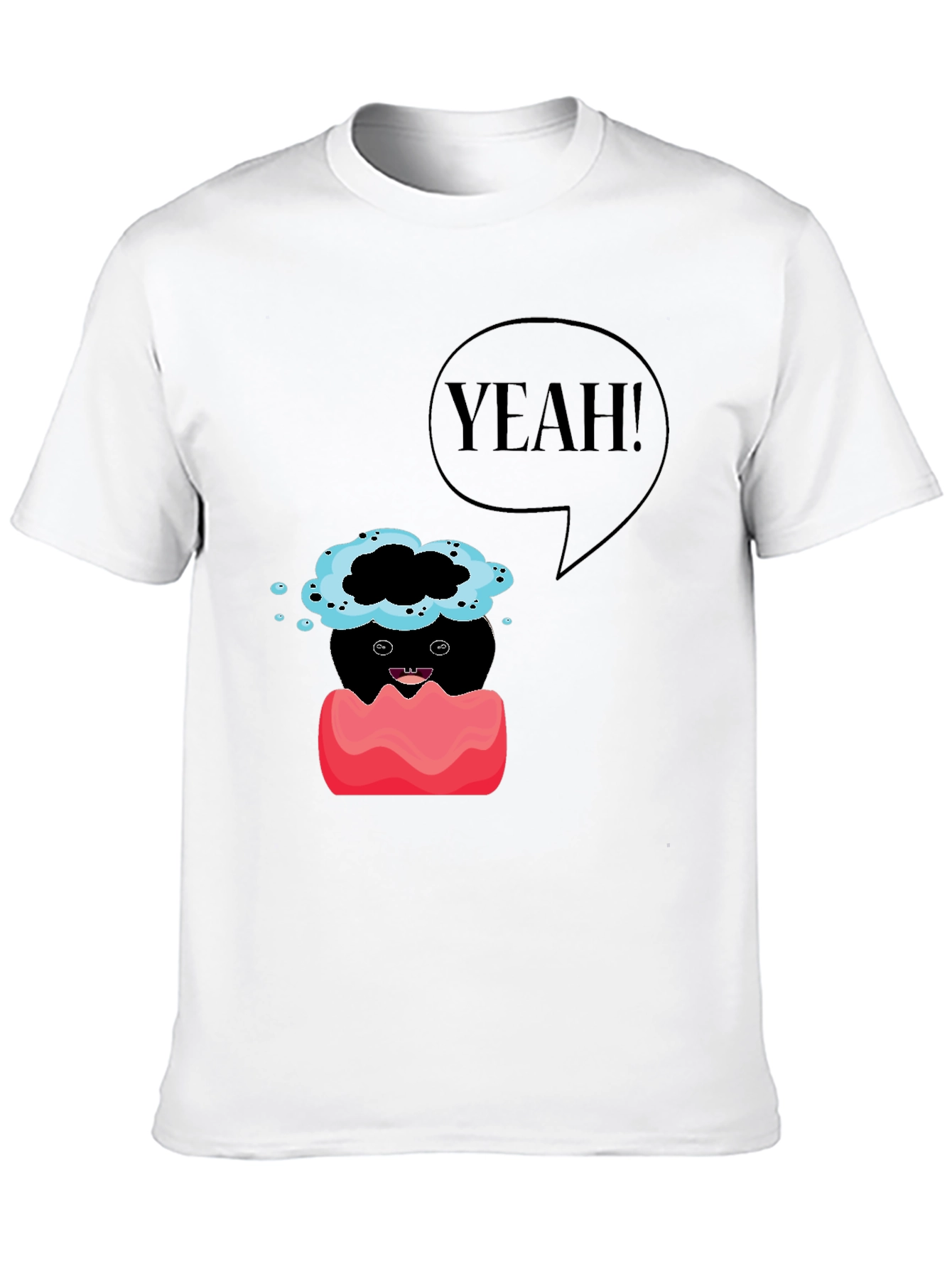 Humorous Yeah! Graphic Print T-Shirt