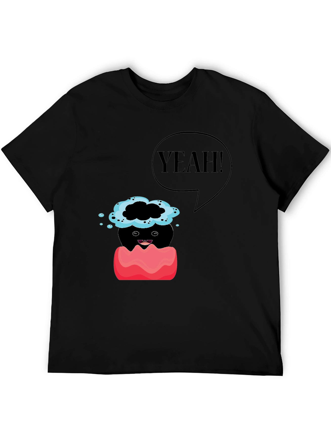 Humorous Yeah! Graphic Print T-Shirt