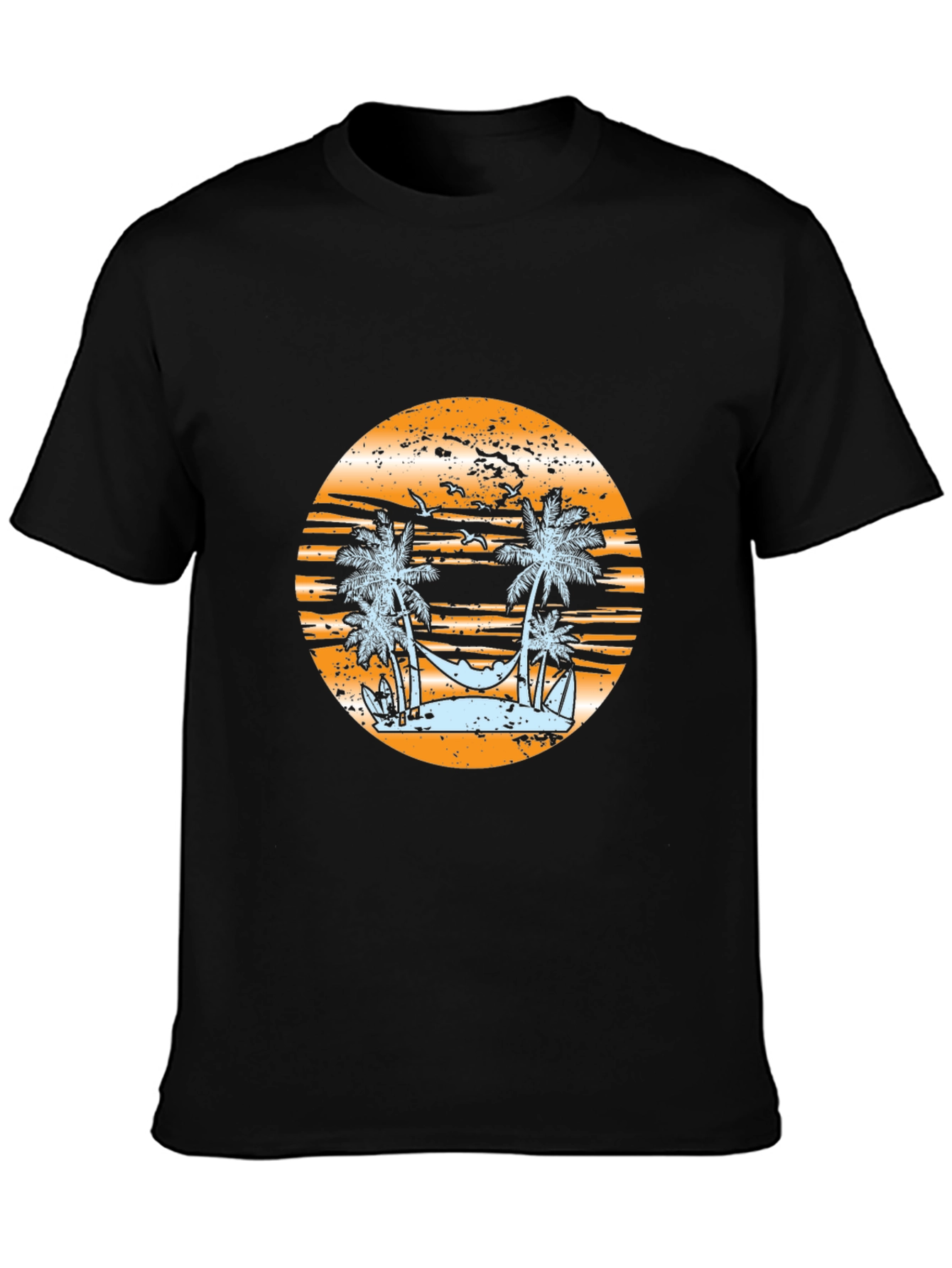 Tropical Beach Graphic Tee - Relaxed Vibe