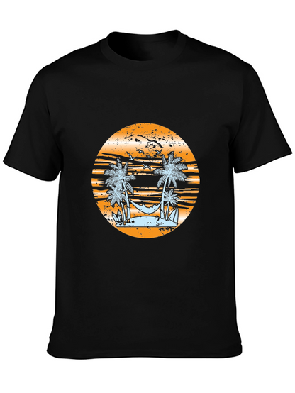 Tropical Beach Graphic Tee - Relaxed Vibe