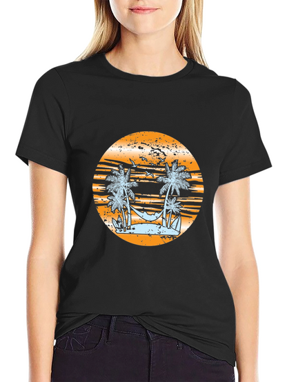 Tropical Beach Graphic Tee - Relaxed Vibe