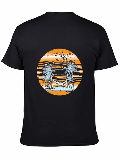 Tropical Beach Graphic Tee - Relaxed Vibe