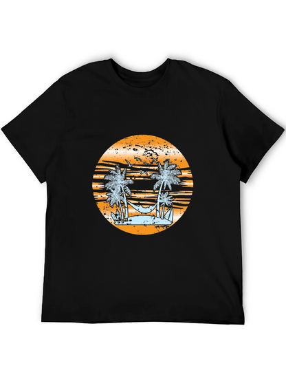 Tropical Beach Graphic Tee - Relaxed Vibe