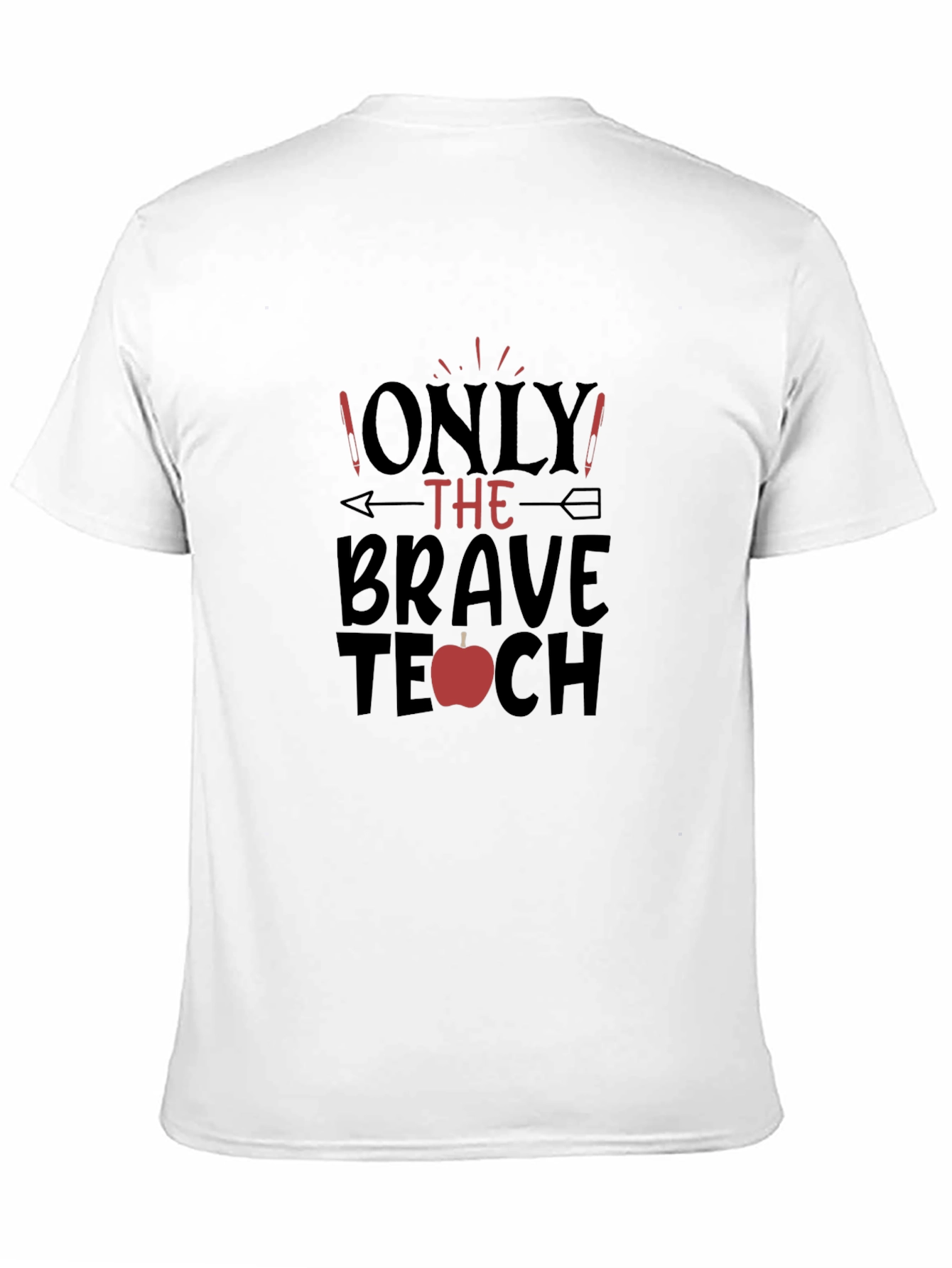 Brave Teacher Graphic Tee - Apple Design