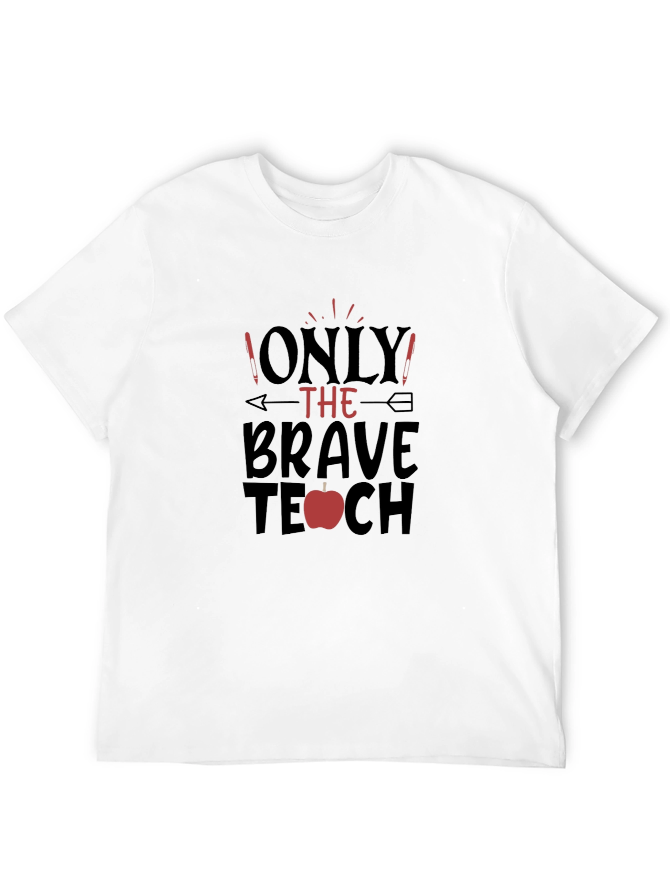 Brave Teacher Graphic Tee - Apple Design