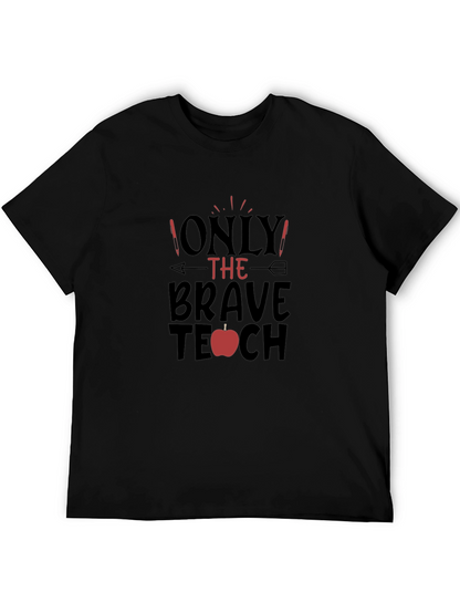 Brave Teacher Graphic Tee - Apple Design