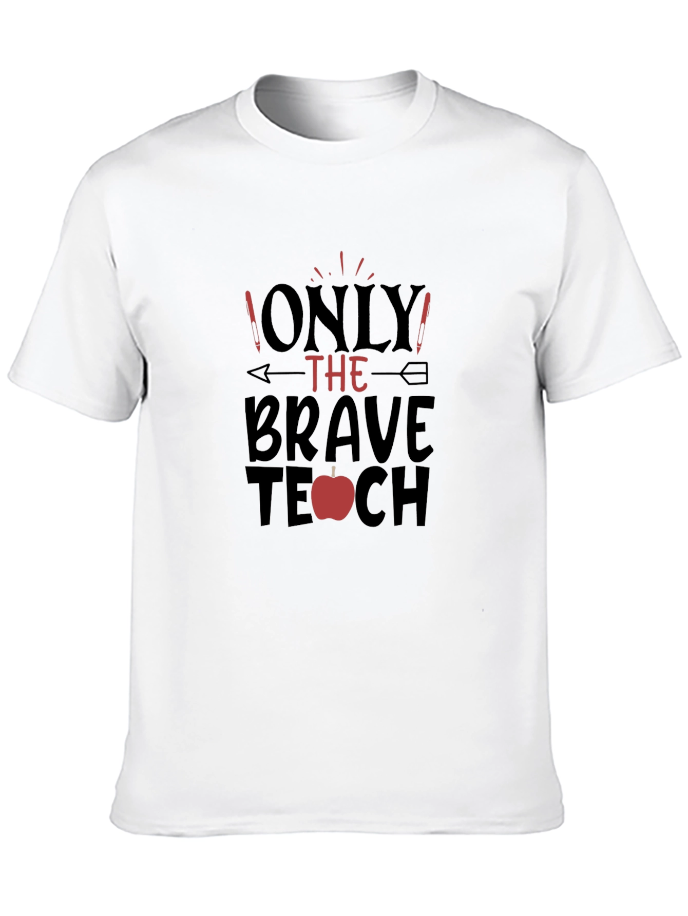 Brave Teacher Graphic Tee - Apple Design