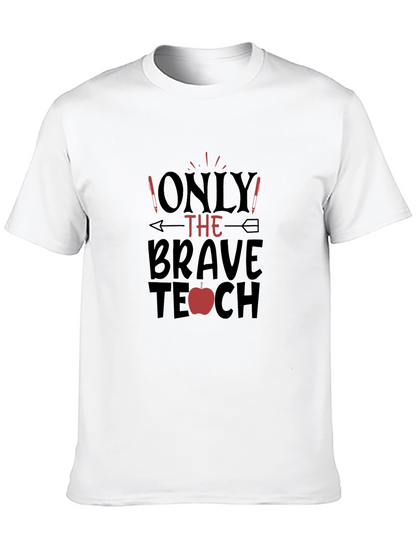 Brave Teacher Graphic Tee - Apple Design