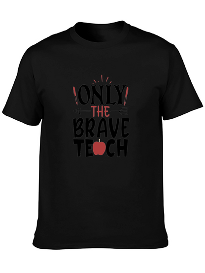 Brave Teacher Graphic Tee - Apple Design