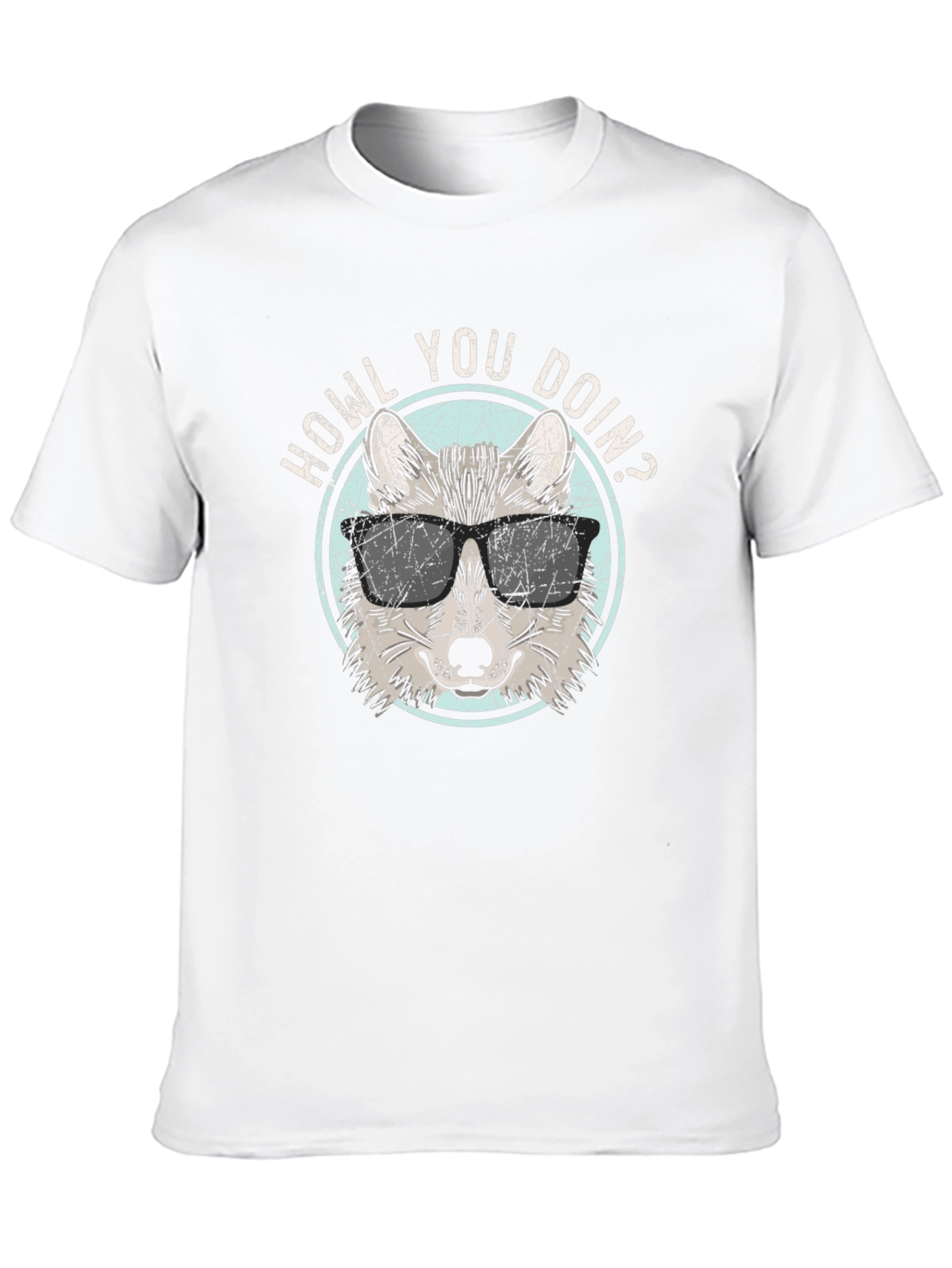 Howl You Doin? T-Shirt | Wolf in Sunglasses