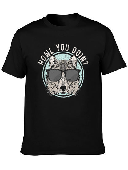 Howl You Doin? T-Shirt | Wolf in Sunglasses
