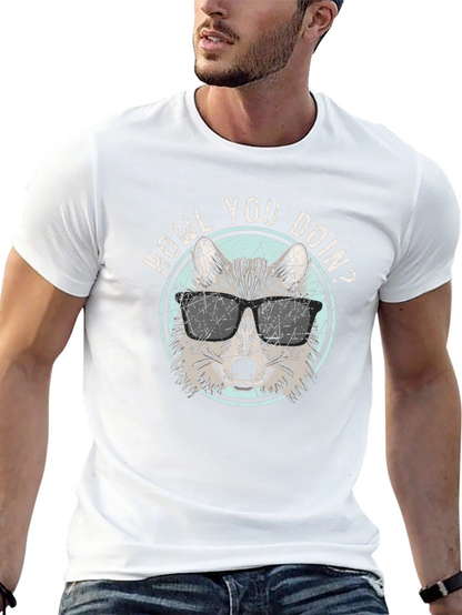 Howl You Doin? T-Shirt | Wolf in Sunglasses