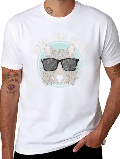 Howl You Doin? T-Shirt | Wolf in Sunglasses