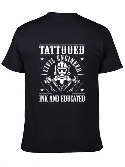 Tattooed Civil Engineer Black T-Shirt