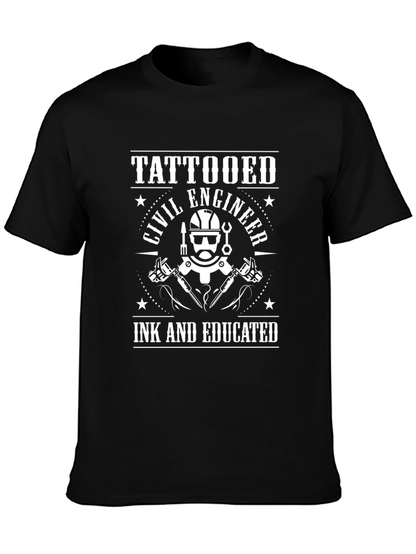 Tattooed Civil Engineer Black T-Shirt