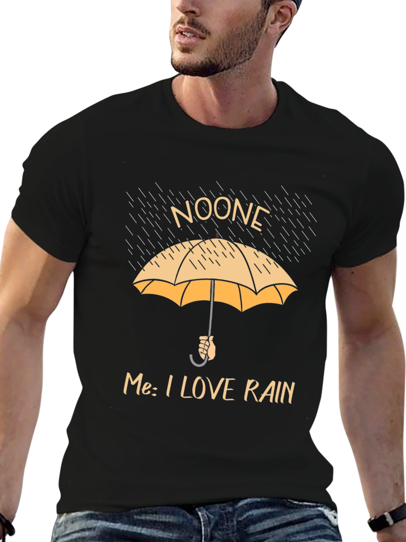 Funny Rain Lover T-Shirt - Noone Umbrella Graphic Tee