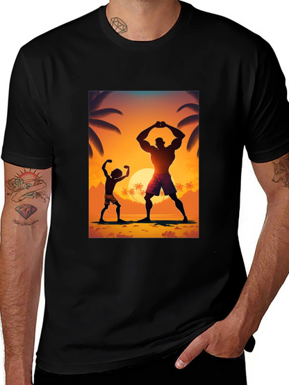 Sunset Bodybuilding Graphic T-Shirt