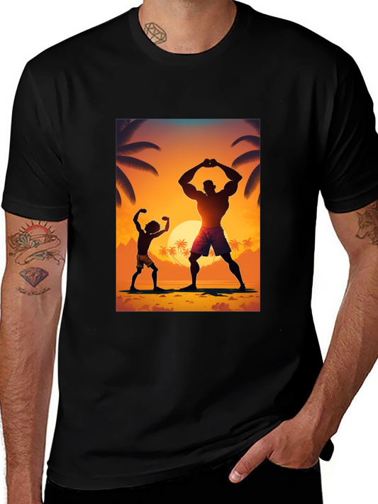 Sunset Bodybuilding Graphic T-Shirt