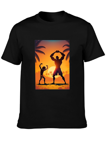 Sunset Bodybuilding Graphic T-Shirt