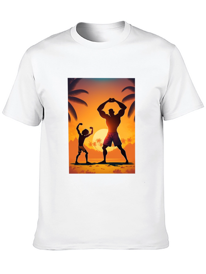 Sunset Bodybuilding Graphic T-Shirt