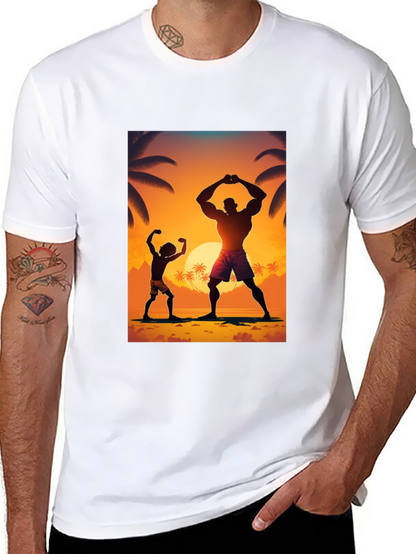 Sunset Bodybuilding Graphic T-Shirt
