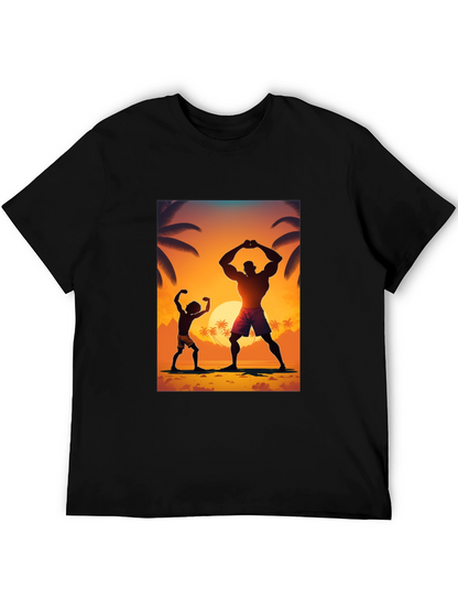 Sunset Bodybuilding Graphic T-Shirt