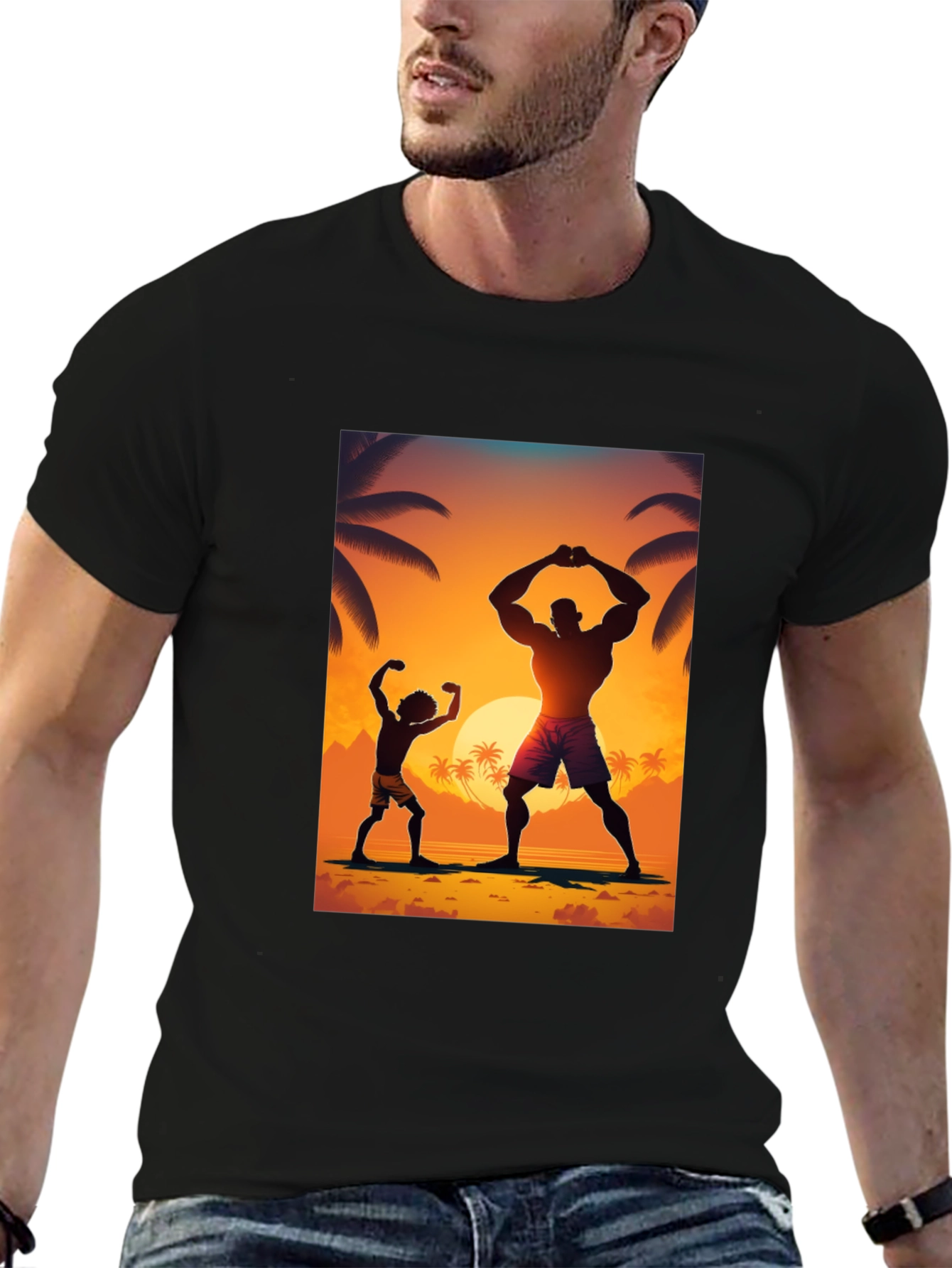 Sunset Bodybuilding Graphic T-Shirt