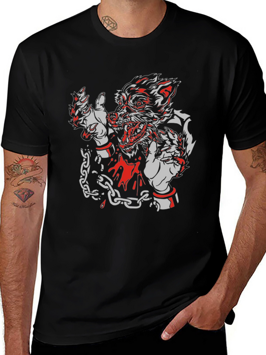 Wolf Graphic T-Shirt - Mens Black Tee