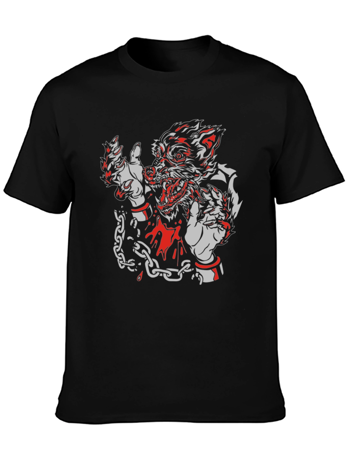 Wolf Graphic T-Shirt - Mens Black Tee