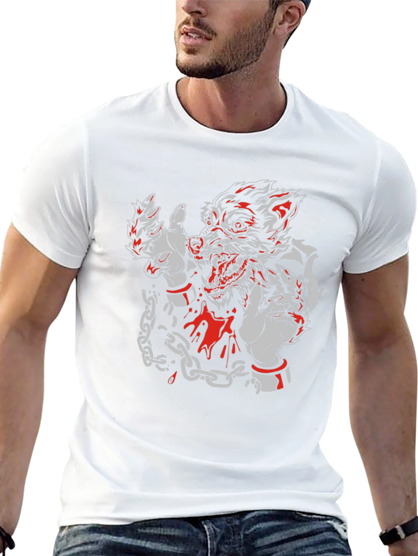 Wolf Graphic T-Shirt - Mens Black Tee