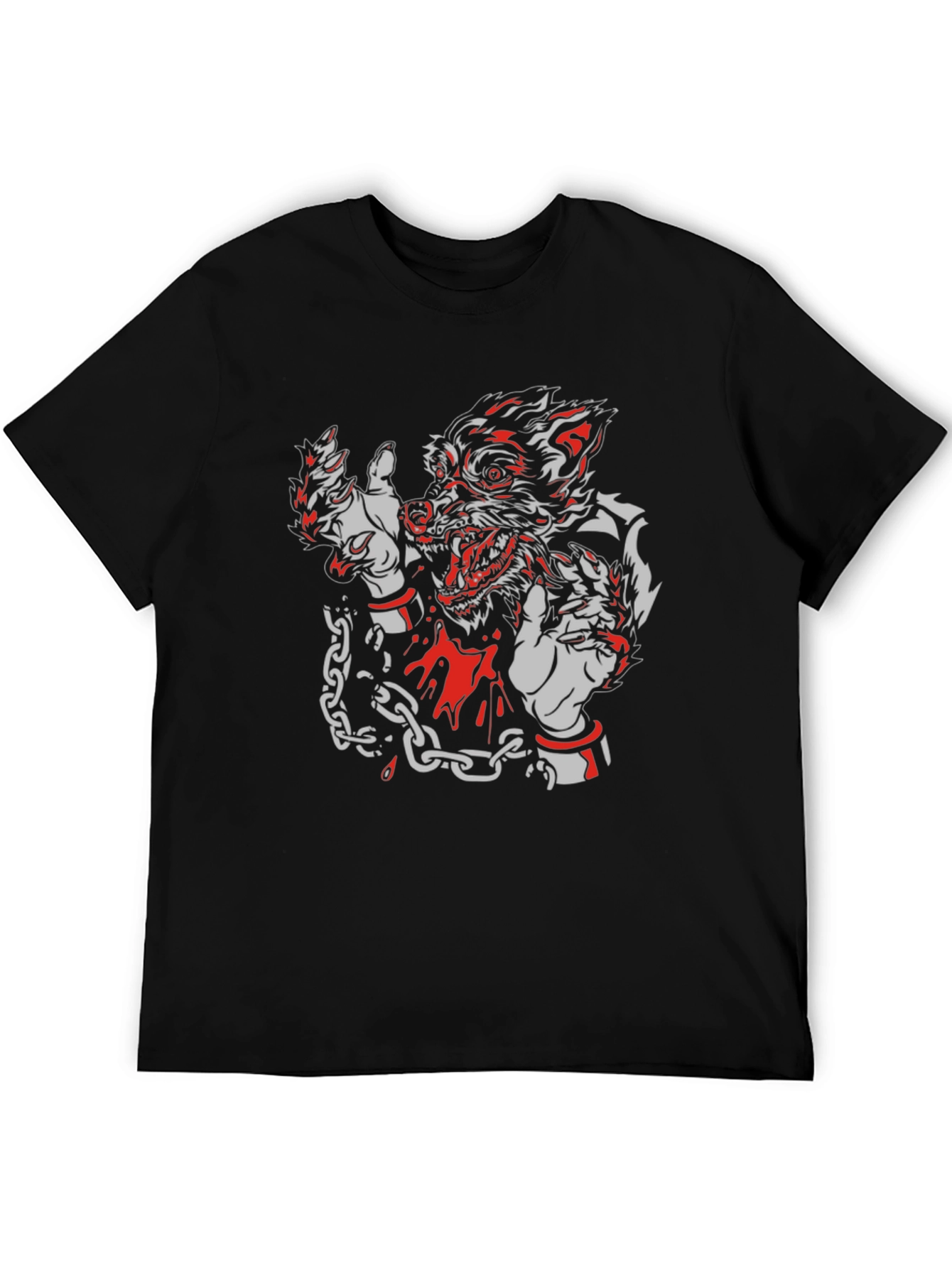 Wolf Graphic T-Shirt - Mens Black Tee