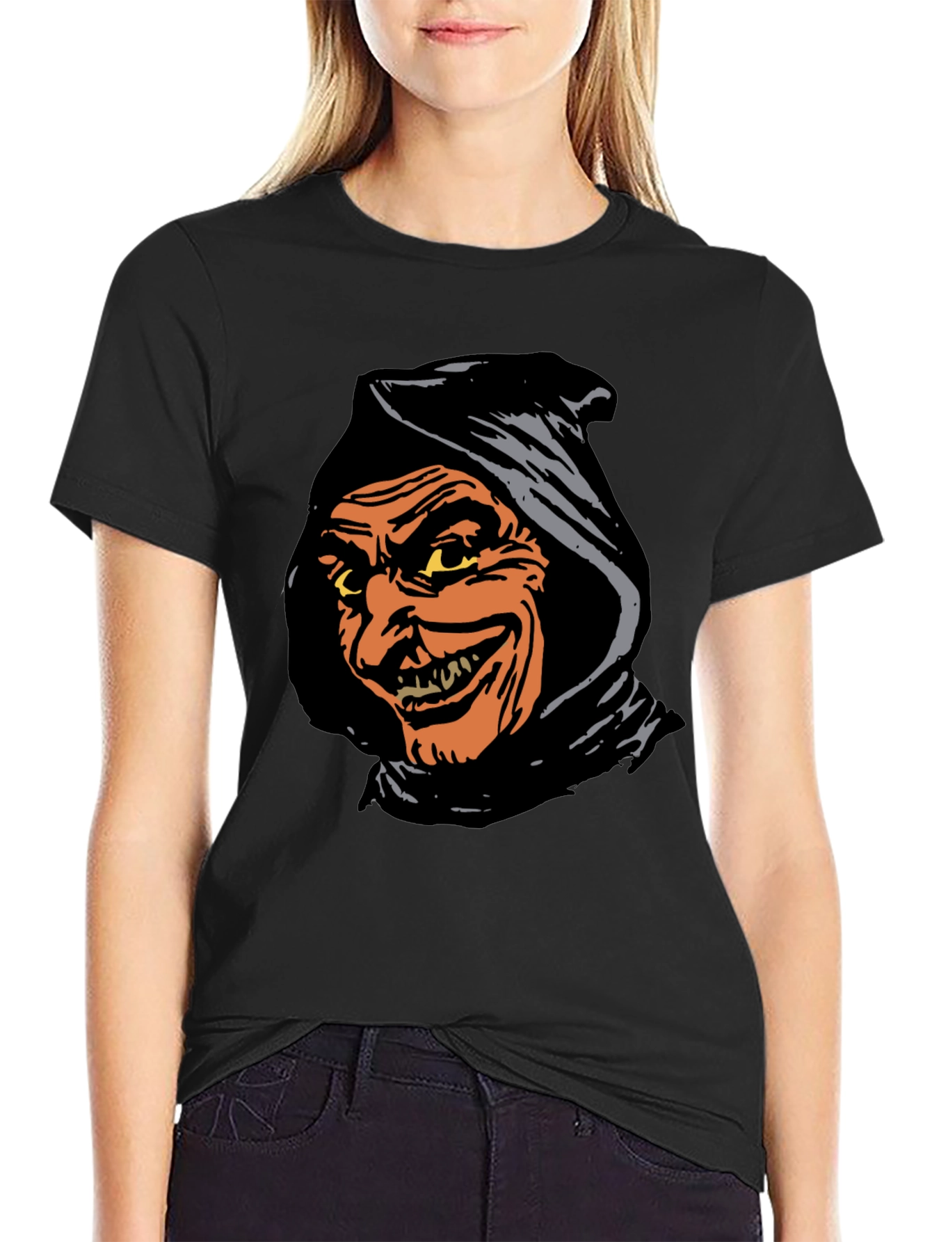 Spooky Grim Reaper Graphic Tee - Black T-Shirt