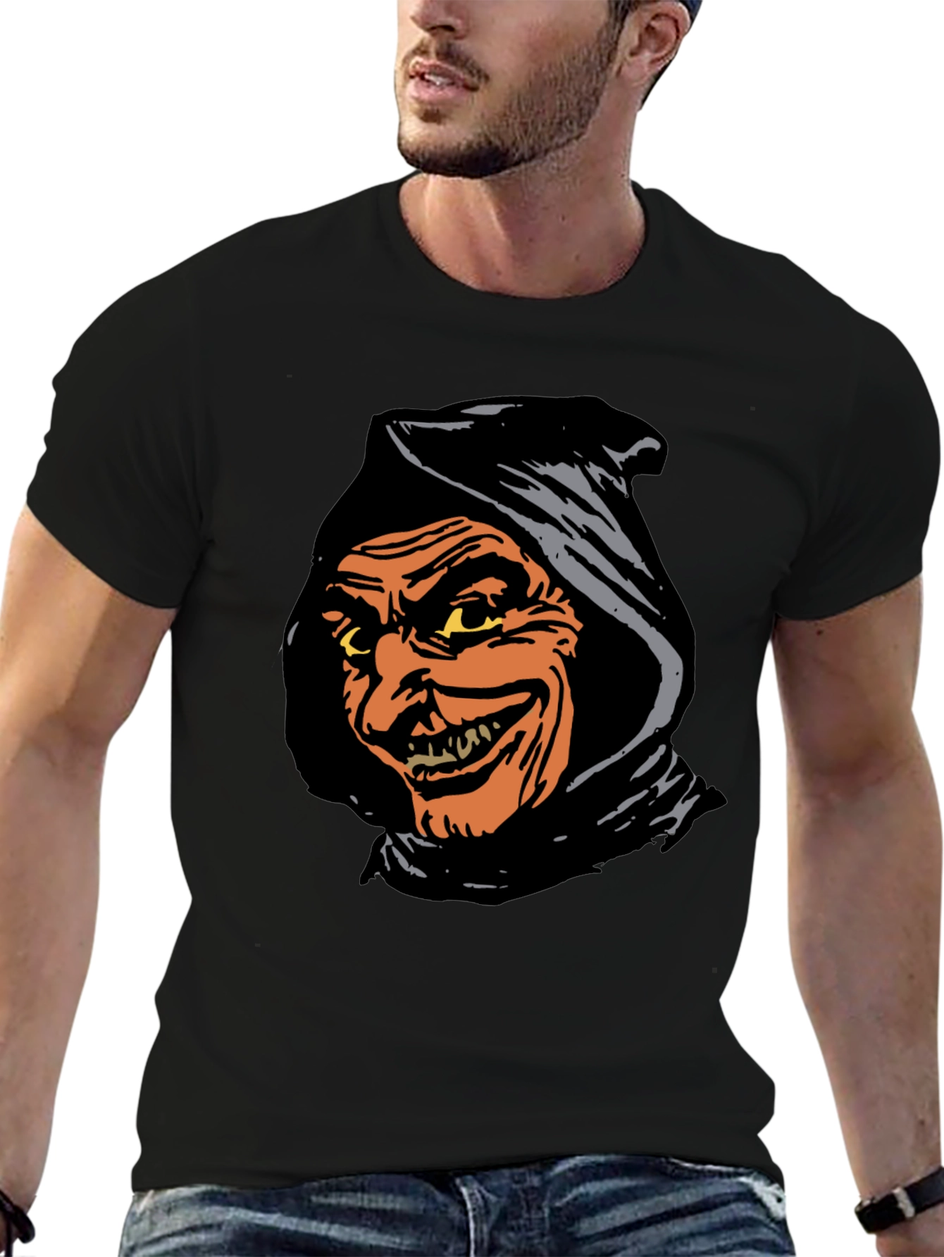 Spooky Grim Reaper Graphic Tee - Black T-Shirt