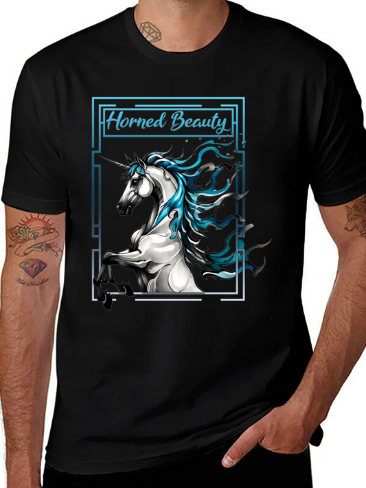 Horned Beauty Graphic Tee - Black Cotton