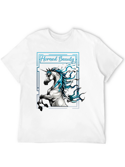 Horned Beauty Graphic Tee - Black Cotton