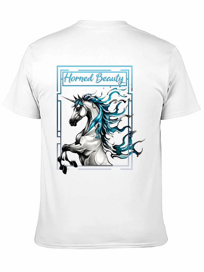 Horned Beauty Graphic Tee - Black Cotton
